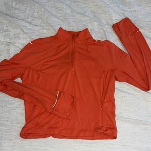 Orange Lululemon Zip-up jacket for running (size:10)